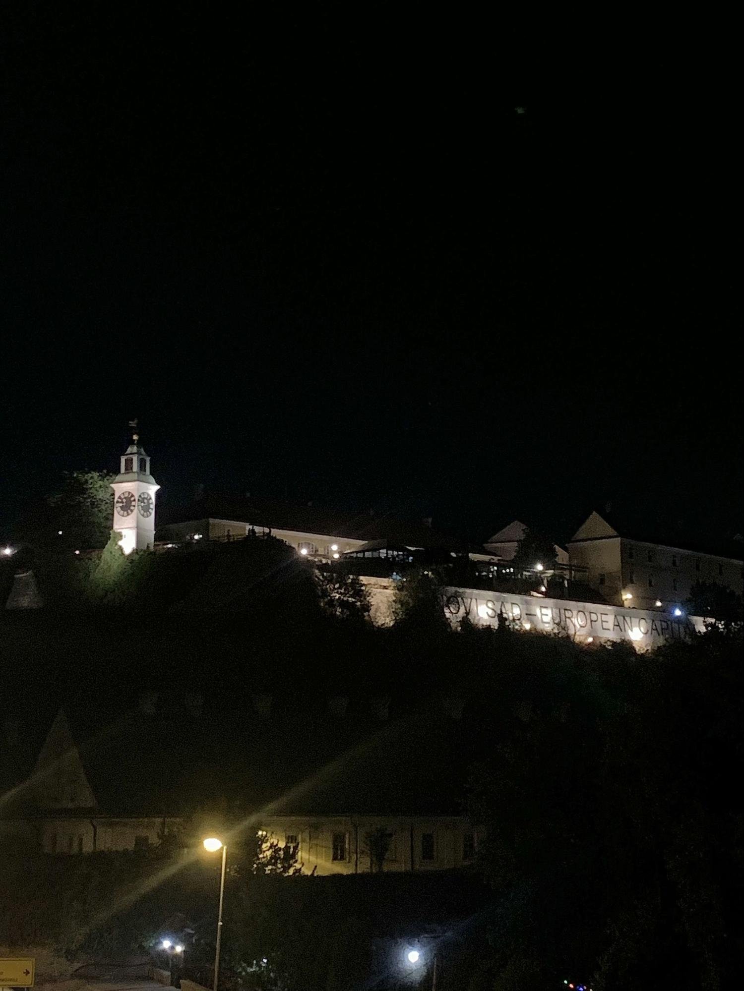 We enjoyed Southern Serbian wine and cheese as street lights lit up the sky over Fruška Gora National Park as an accordion pierced the air in the local bistro below us.